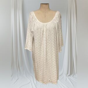 NWT Star Mela White Knee-length Tunic Dress Coverup Lounge Cotton Sz M Oversized